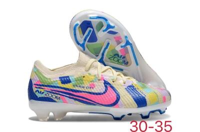 Kids Nike Air Zoom Mercurial Vapor 15 Elite FG Firm Ground Soccer Cleats - Beige/Blue/Yellow/Pink