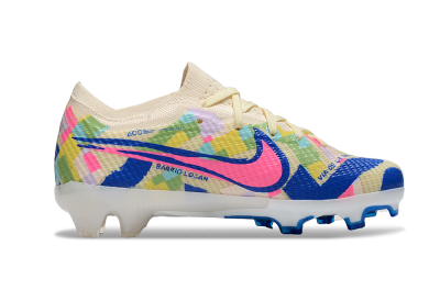 Kids Nike Air Zoom Mercurial Vapor 15 Elite FG Firm Ground Soccer Cleats - Beige/Blue/Yellow/Pink