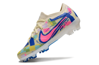 Kids Nike Air Zoom Mercurial Vapor 15 Elite FG Firm Ground Soccer Cleats - Beige/Blue/Yellow/Pink