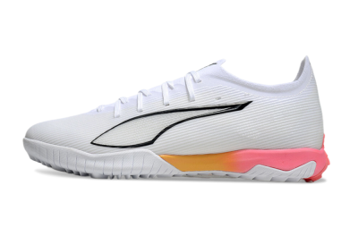 Puma Ultra Ultimate TF Artificial Turf Soccer Shoes - White/Black/Yellow/Pink