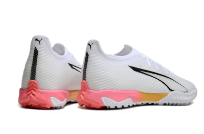 Puma Ultra Ultimate TF Artificial Turf Soccer Shoes - White/Black/Yellow/Pink