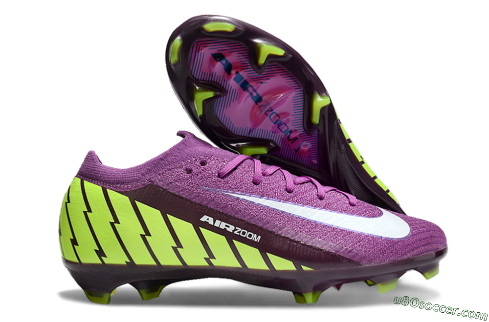Nike Air Zoom Mercurial Vapor 16 Elite FG Firm Ground Soccer Cleats - Purple/White/Yellow/Brown 1