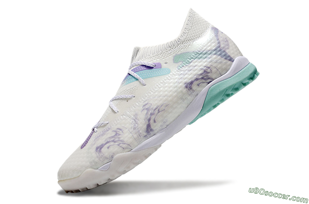 Puma Future Ultimate TF Artificial Turf Soccer Shoes - Beige/Jade/Purple 5