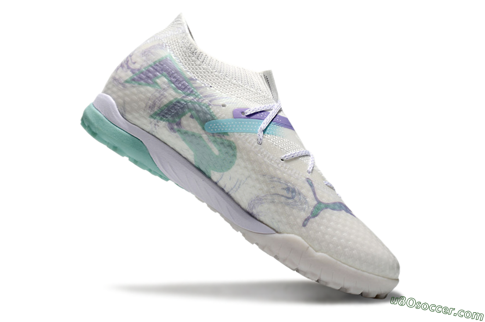 Puma Future Ultimate TF Artificial Turf Soccer Shoes - Beige/Jade/Purple 4