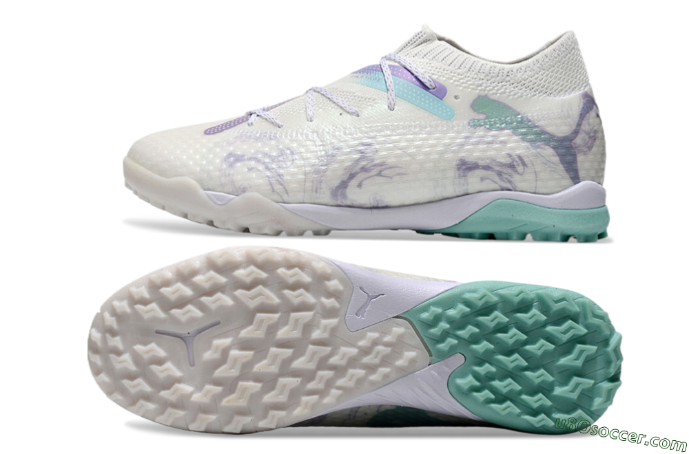 Puma Future Ultimate TF Artificial Turf Soccer Shoes - Beige/Jade/Purple 0