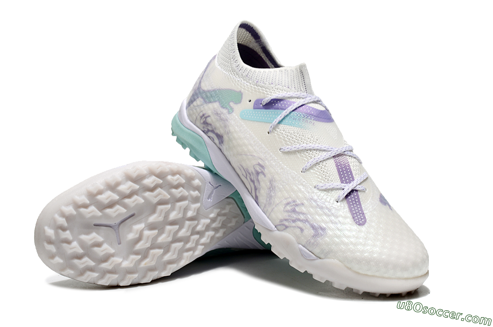 Puma Future Ultimate TF Artificial Turf Soccer Shoes - Beige/Jade/Purple 3
