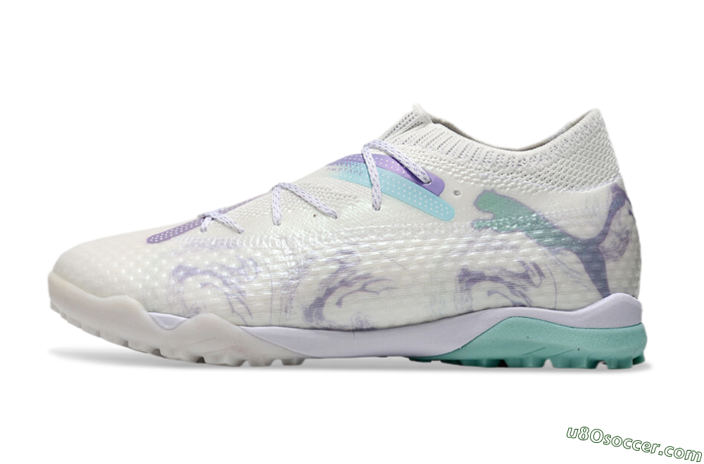 Puma Future Ultimate TF Artificial Turf Soccer Shoes - Beige/Jade/Purple 2
