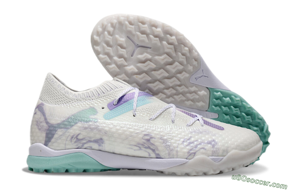 Puma Future Ultimate TF Artificial Turf Soccer Shoes - Beige/Jade/Purple 1