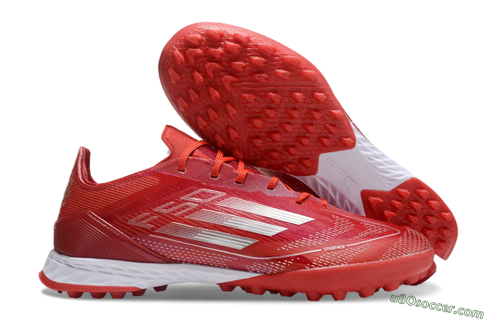 Adidas F50 Pro TF Artificial Turf Soccer Shoes - Red/Silver/White 1