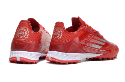 Adidas F50 Pro TF Artificial Turf Soccer Shoes - Red/Silver/White