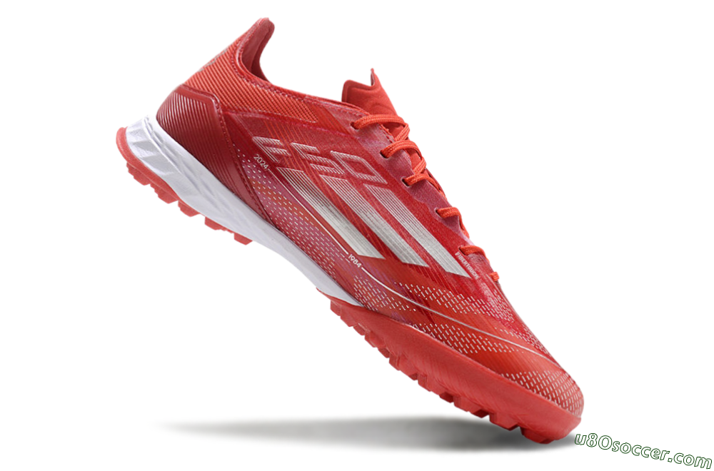 Adidas F50 Pro TF Artificial Turf Soccer Shoes - Red/Silver/White 4