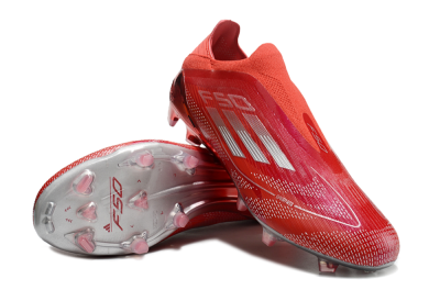 Adidas F50 Elite Laceless FG Firm Ground Soccer Cleats - Red/Silver