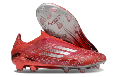 Adidas F50 Elite Laceless FG Firm Ground Soccer Cleats - Red/Silver