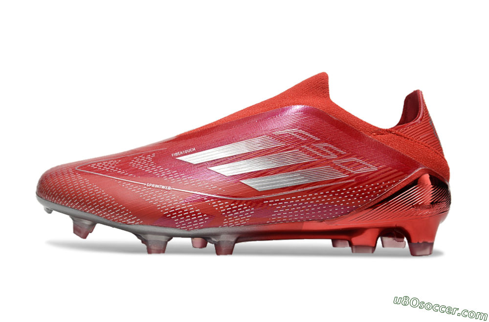 Adidas F50 Elite Laceless FG Firm Ground Soccer Cleats - Red/Silver 2