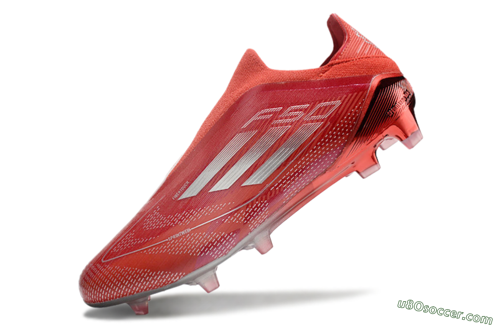 Adidas F50 Elite Laceless FG Firm Ground Soccer Cleats - Red/Silver 5