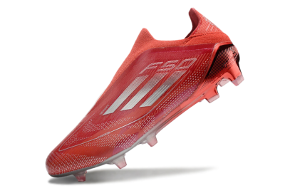 Adidas F50 Elite Laceless FG Firm Ground Soccer Cleats - Red/Silver