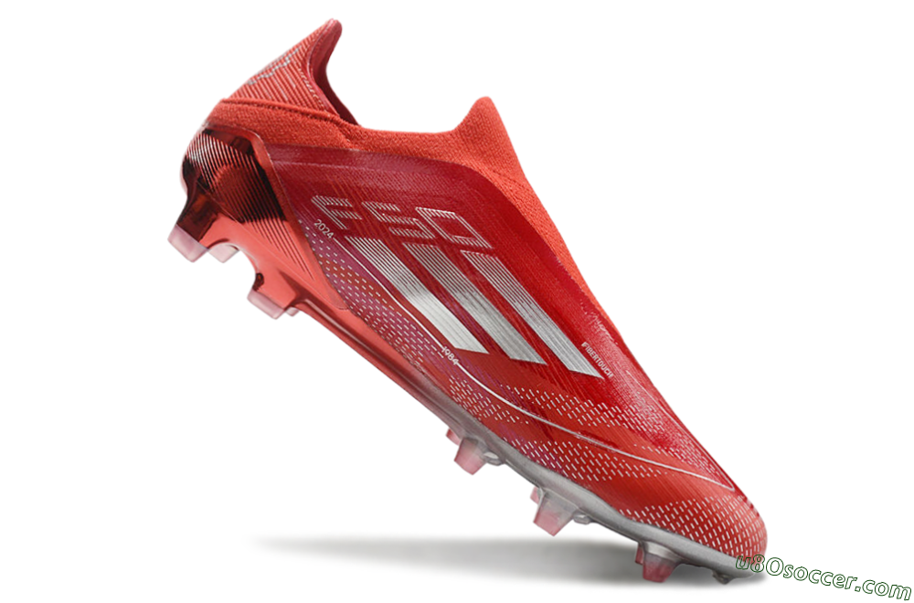 Adidas F50 Elite Laceless FG Firm Ground Soccer Cleats - Red/Silver 4
