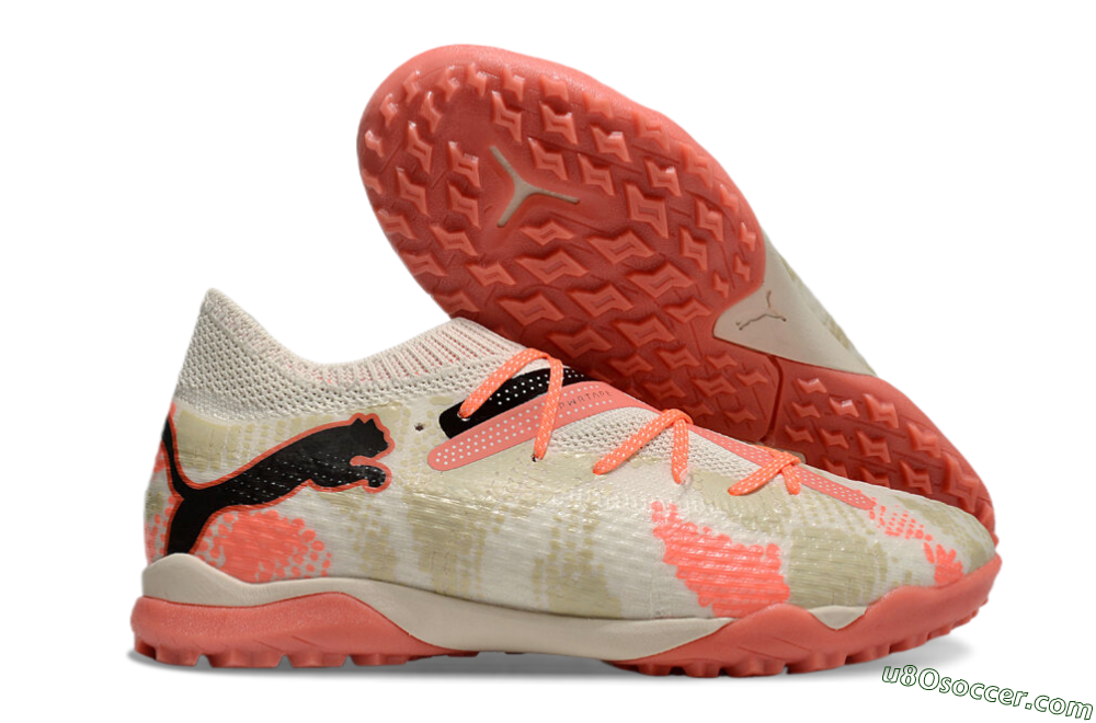 Puma Future Ultimate TF Artificial Turf Soccer Shoes - Beige/Red/Black 1