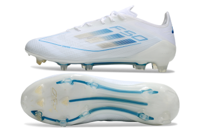 Adidas F50 Elite FG Firm Ground Soccer Cleats - White/Silver/Blue