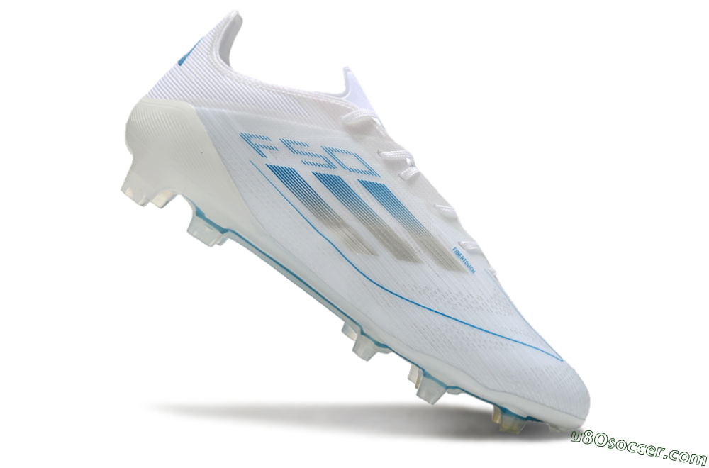 Adidas F50 Elite FG Firm Ground Soccer Cleats - White/Silver/Blue 4