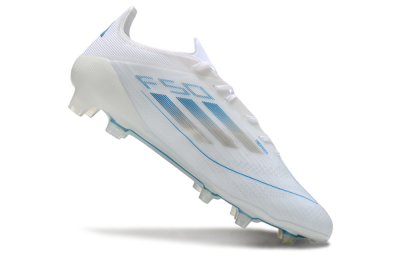 Adidas F50 Elite FG Firm Ground Soccer Cleats - White/Silver/Blue