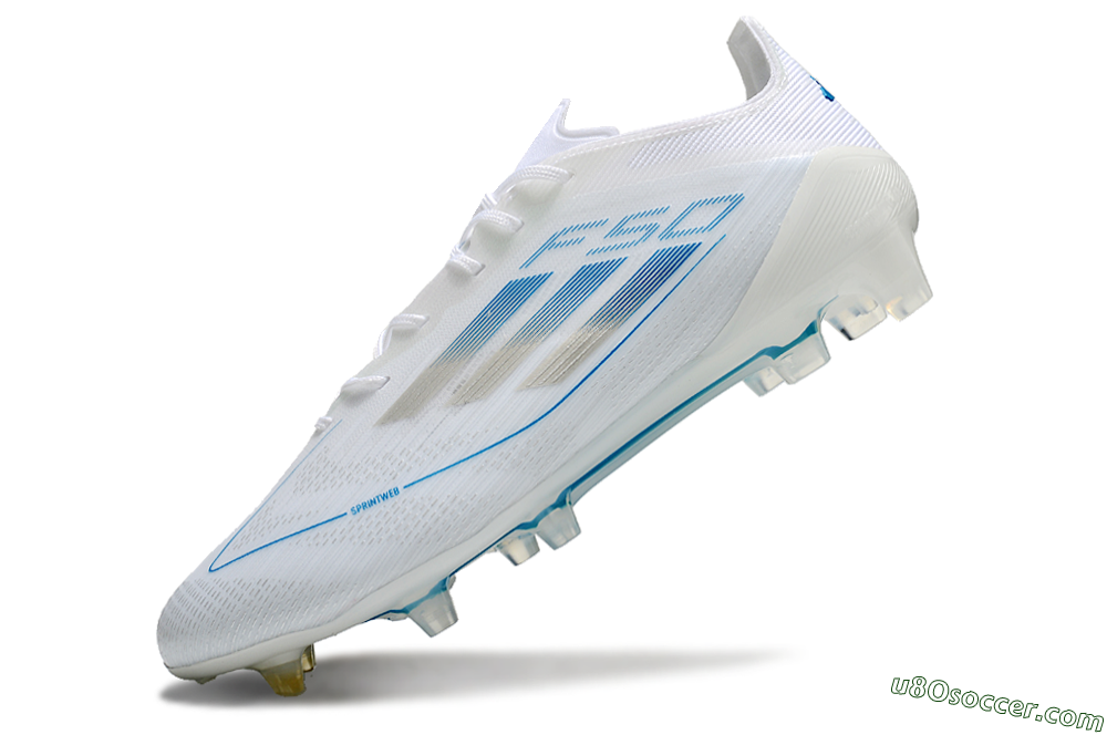 Adidas F50 Elite FG Firm Ground Soccer Cleats - White/Silver/Blue 5
