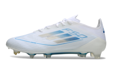 Adidas F50 Elite FG Firm Ground Soccer Cleats - White/Silver/Blue