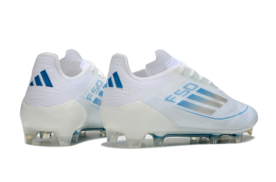 Adidas F50 Elite FG Firm Ground Soccer Cleats - White/Silver/Blue
