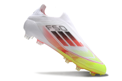 Adidas F50 Elite Laceless FG Firm Ground Soccer Cleats - White/Yellow/Red