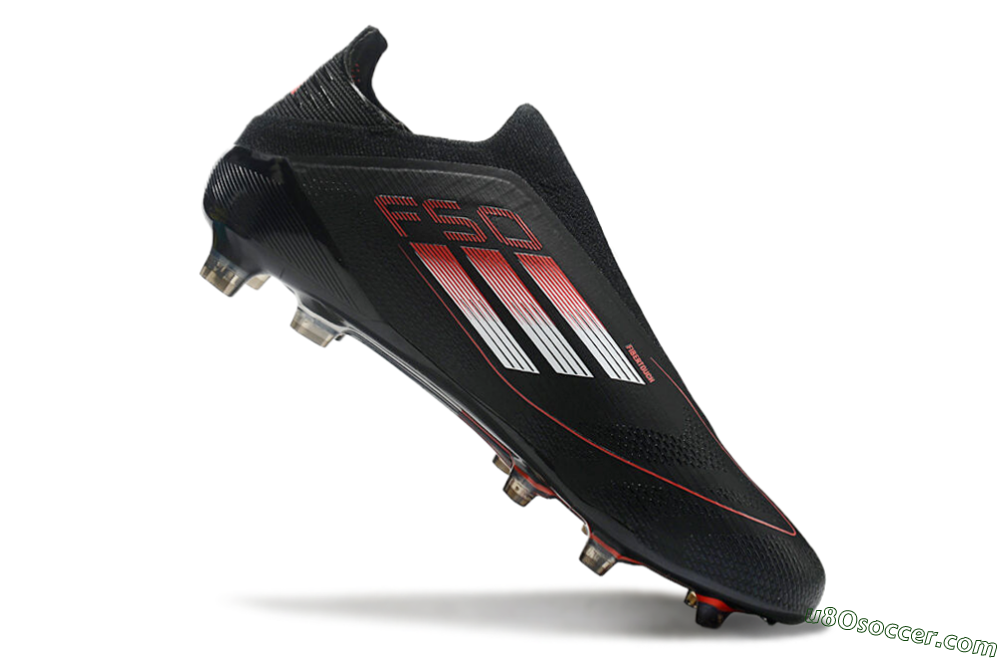 Adidas F50 Elite Laceless FG Firm Ground Soccer Cleats - Black/White/Red 4