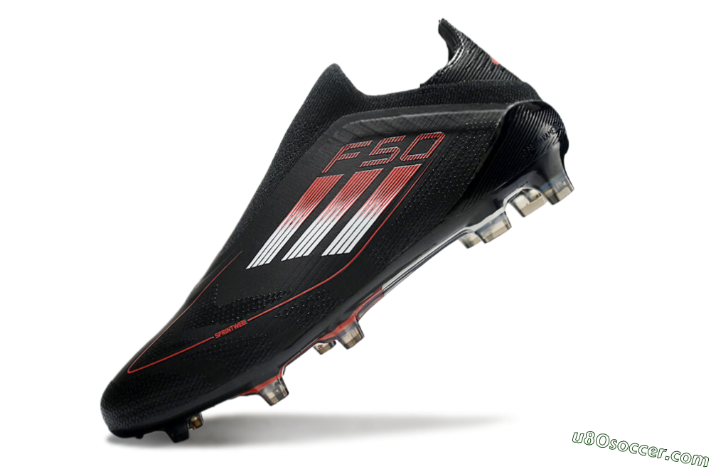 Adidas F50 Elite Laceless FG Firm Ground Soccer Cleats - Black/White/Red 5