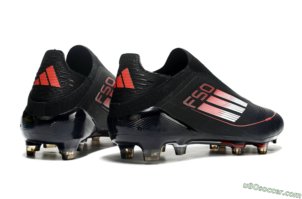 Adidas F50 Elite Laceless FG Firm Ground Soccer Cleats - Black/White/Red 6
