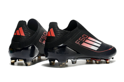 Adidas F50 Elite Laceless FG Firm Ground Soccer Cleats - Black/White/Red