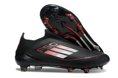 Adidas F50 Elite Laceless FG Firm Ground Soccer Cleats - Black/White/Red
