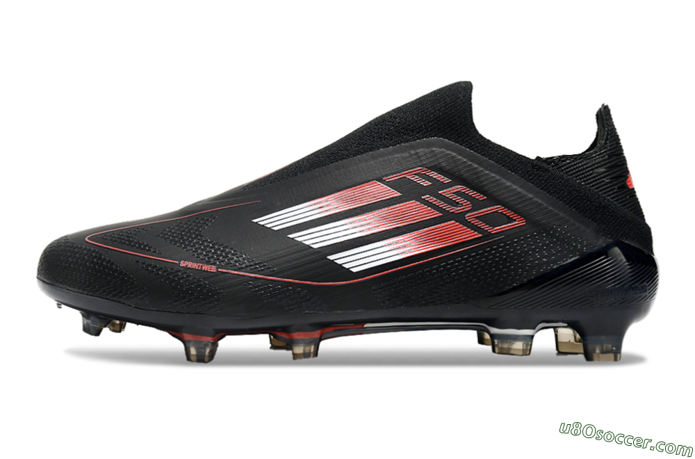 Adidas F50 Elite Laceless FG Firm Ground Soccer Cleats - Black/White/Red 2