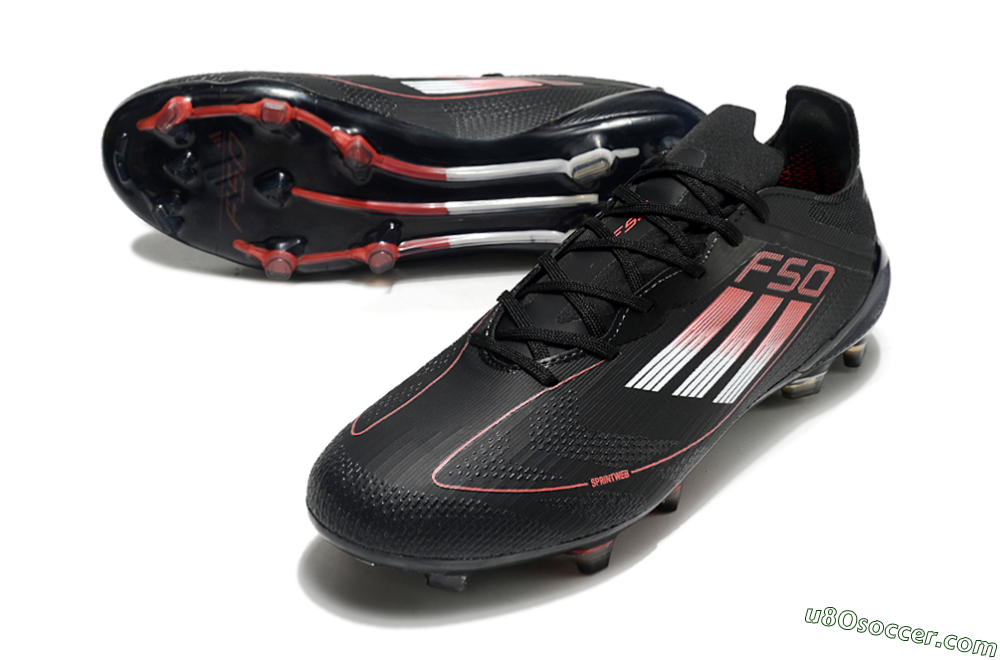 Adidas F50 Eltie FG Firm Ground Soccer Cleats - Black/White/Red 3