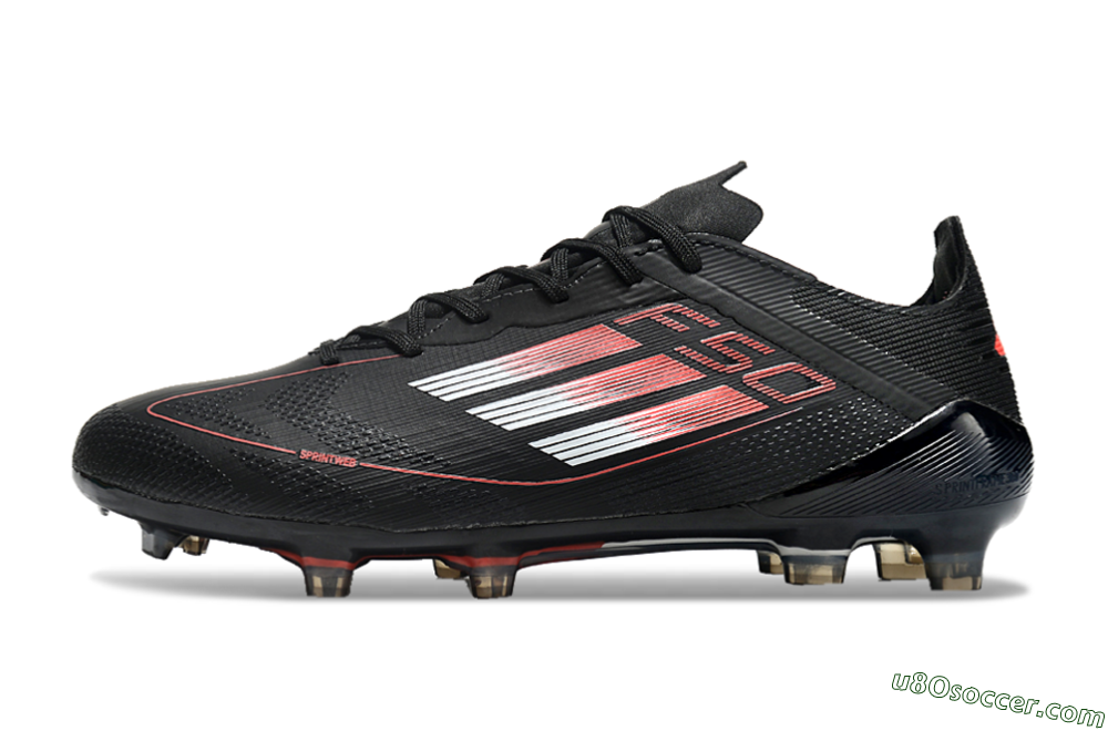 Adidas F50 Eltie FG Firm Ground Soccer Cleats - Black/White/Red 2