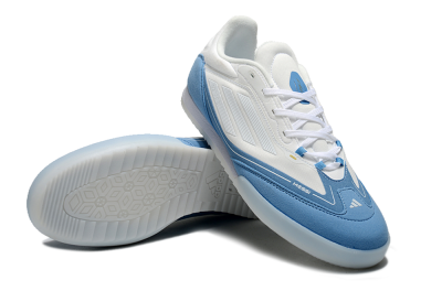 Messi Adizero F50 Freestyle IC Indoor & Futsal Soccer Shoes - White/Blue/Grey
