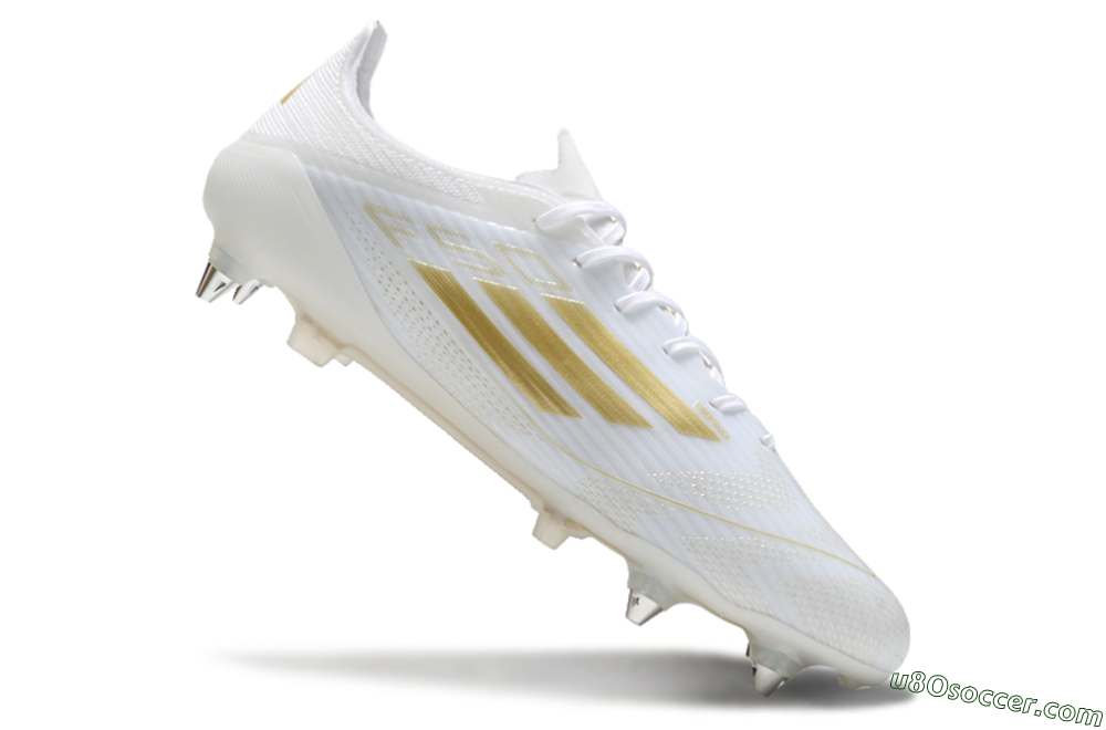 Adidas F50 Elite SG Soft Ground Soccer Cleats - White/Gold/Silver 4