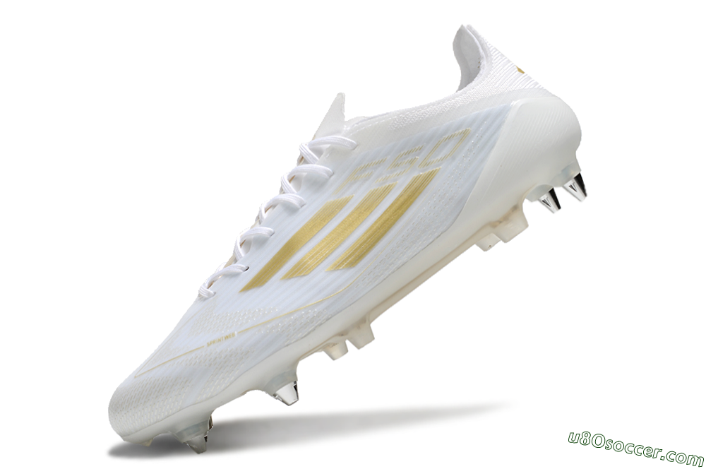 Adidas F50 Elite SG Soft Ground Soccer Cleats - White/Gold/Silver 5