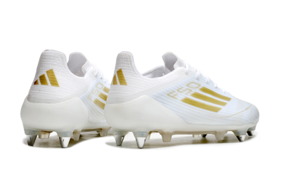 Adidas F50 Elite SG Soft Ground Soccer Cleats - White/Gold/Silver