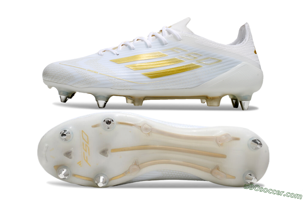 Adidas F50 Elite SG Soft Ground Soccer Cleats - White/Gold/Silver 0