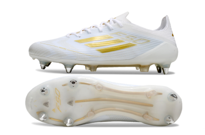 Adidas F50 Elite SG Soft Ground Soccer Cleats - White/Gold/Silver