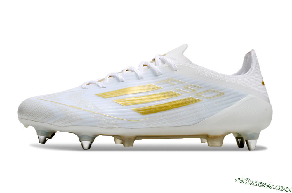 Adidas F50 Elite SG Soft Ground Soccer Cleats - White/Gold/Silver 2