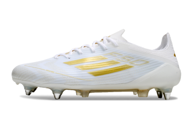 Adidas F50 Elite SG Soft Ground Soccer Cleats - White/Gold/Silver