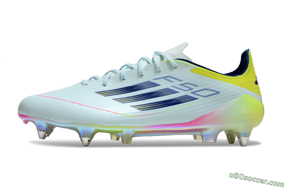 Adidas F50 Elite SG Soft Ground Soccer Cleats - Jade/Yellow/Pink/Gold 2
