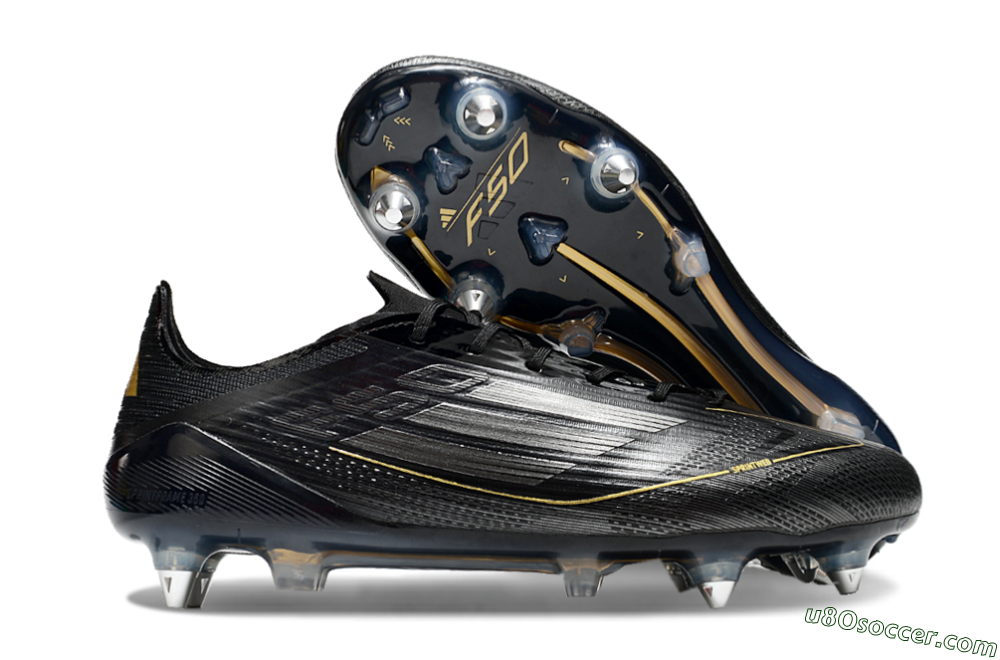 Adidas F50 Elite SG Soft Ground Soccer Cleats - Black/Gold/Silver 1