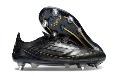 Adidas F50 Elite SG Soft Ground Soccer Cleats - Black/Gold/Silver
