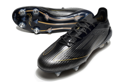 Adidas F50 Elite SG Soft Ground Soccer Cleats - Black/Gold/Silver