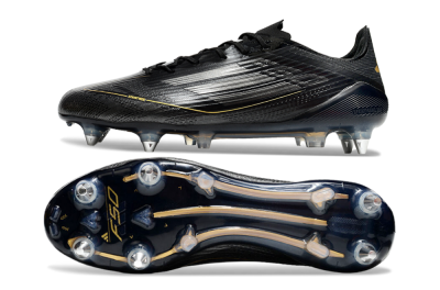 Adidas F50 Elite SG Soft Ground Soccer Cleats - Black/Gold/Silver